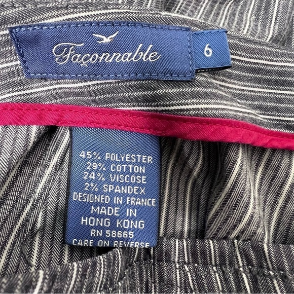VINTAGE Faconnable Grey & White Pinstripe Button Pants - Picture 9 of 9